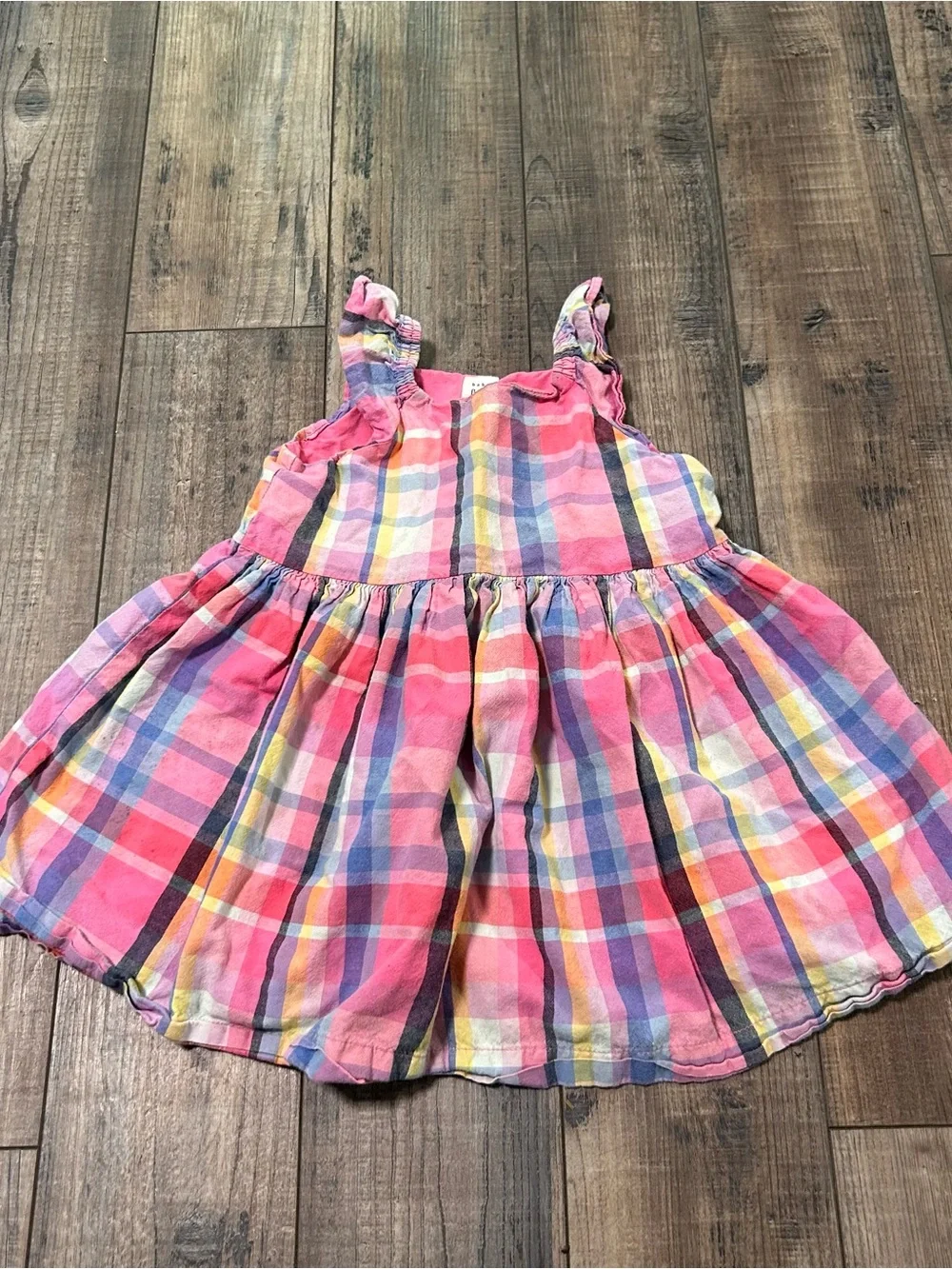 Baby Gap Toddler Girl Plaid Pink Dress Ruffle 2 Years Cotton